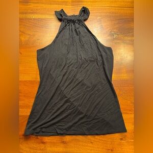 White House Black Market Black Embellished Jeweled Halter Top Sz M